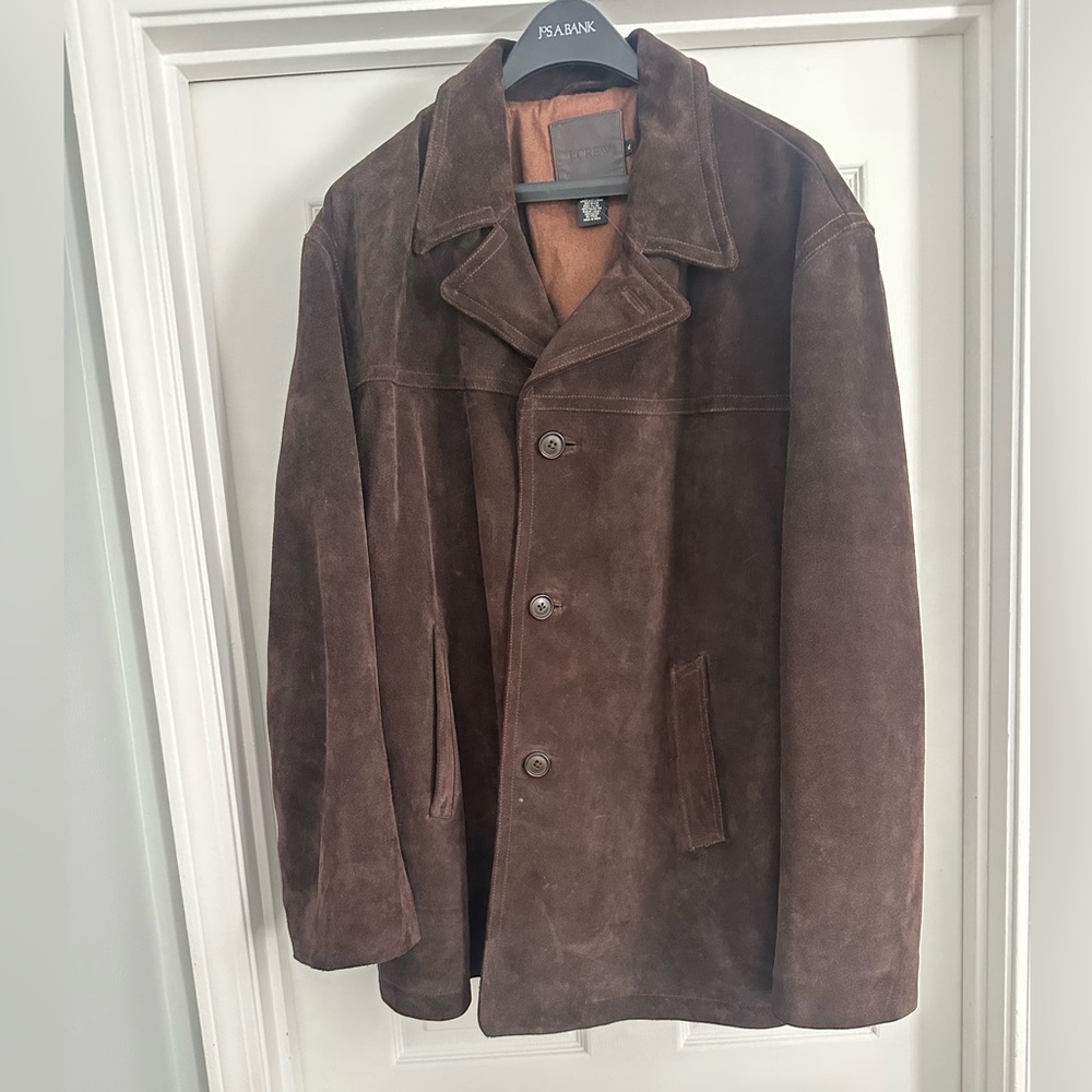 J Crew Men's Brown Suede Jacket 100% leather
